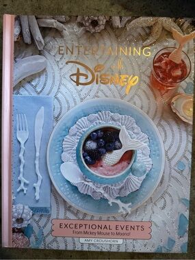 Disney Home Dining Table Linens in Light Blue and Pink Accents